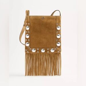 VALENTINO NELLCÔTE SUEDE SHOULDER BAG WITH FRINGE